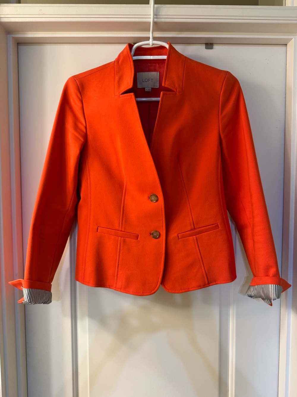 LOFT Bright Orange Fitted Blazer Jacket